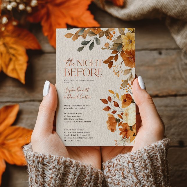 Fall Watercolor Rustic Rehearsal Dinner Wedding Invitation (Fall Watercolor Rustic Rehearsal Dinner Wedding Invitation)