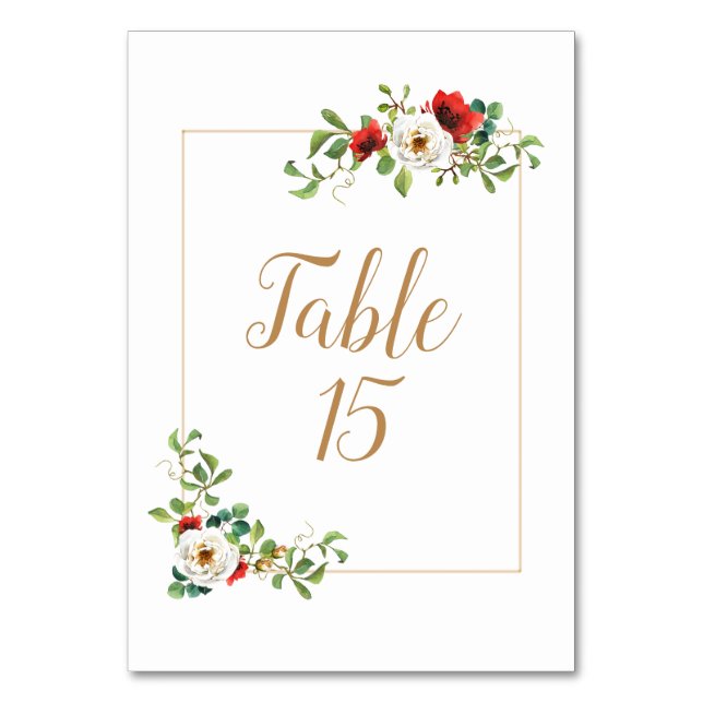 Fall Watercolor Table Number Card (Front)