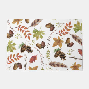 fall watercolor wreath doormat