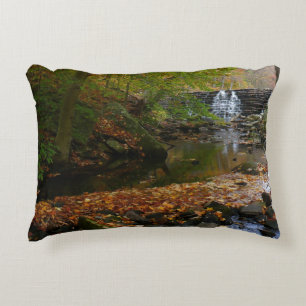 Fall Waterfall and Creek Pennsylvania Nature Decorative Cushion