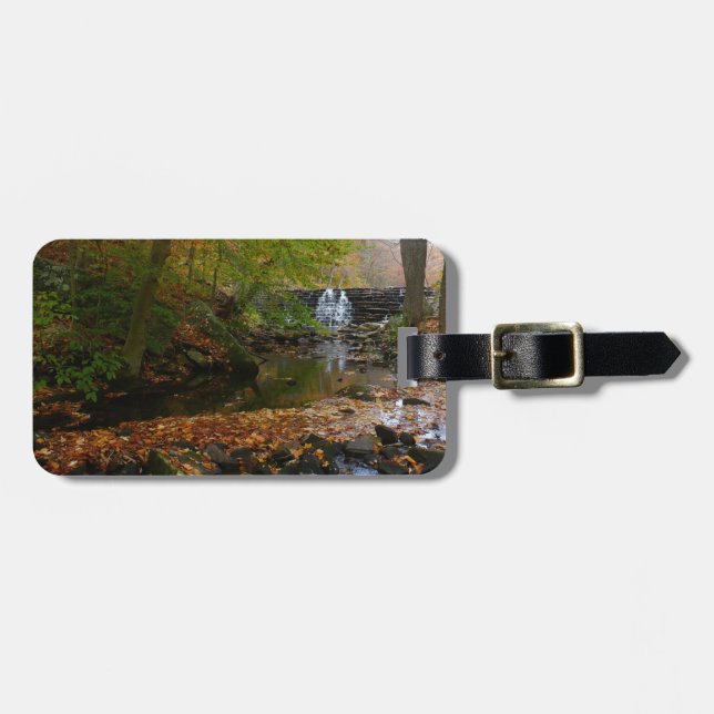Fall Waterfall and Creek Pennsylvania Nature Luggage Tag (Front Horizontal)