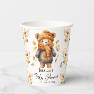 Fall We Can Bearly Wait Baby Shower Paper cup