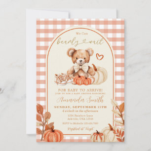 Fall We Can Bearly Wait Fall Baby Shower  Invitation