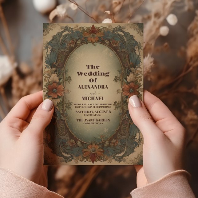 Fall Wedding Art Nouveau Invitation (Creator Uploaded)