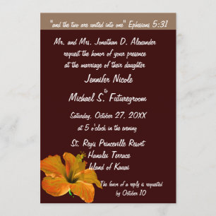 Fall Wedding Autumn Colours : Two Become One Invitation