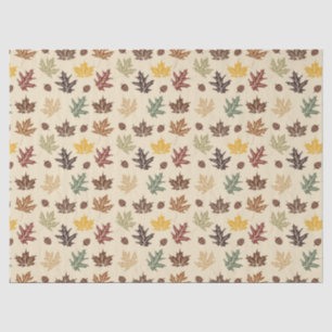 Fall Wedding Autumn Leaves Rich Brown Gold Cream Tissue Paper
