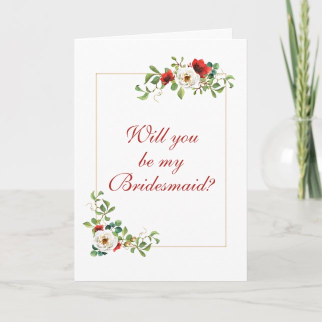 Fall Wedding Bridesmaid Card (Front)