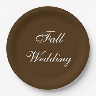 Fall Wedding Brown Rich Deep Rustic Colour Paper Plate