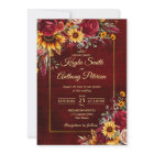 Fall wedding burgundy roses yellow sunflowers
