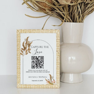Fall wedding Capture love QR code wedding photo Poster