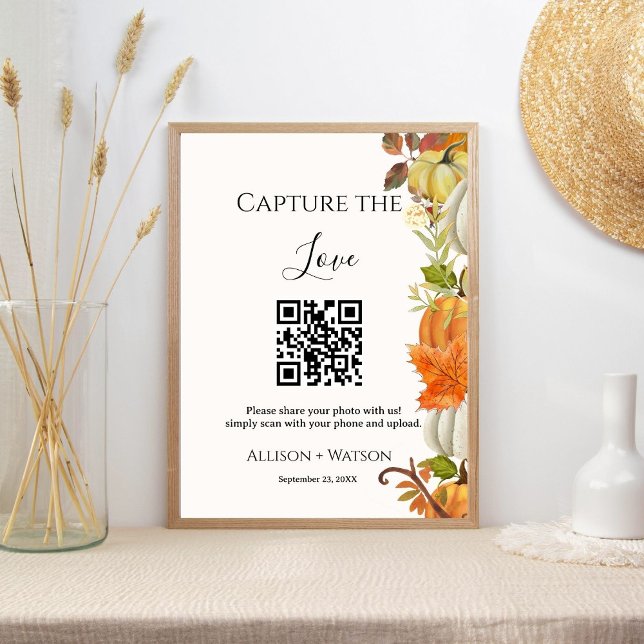 Fall wedding Capture love QR code wedding photo  Poster (Creator Uploaded)