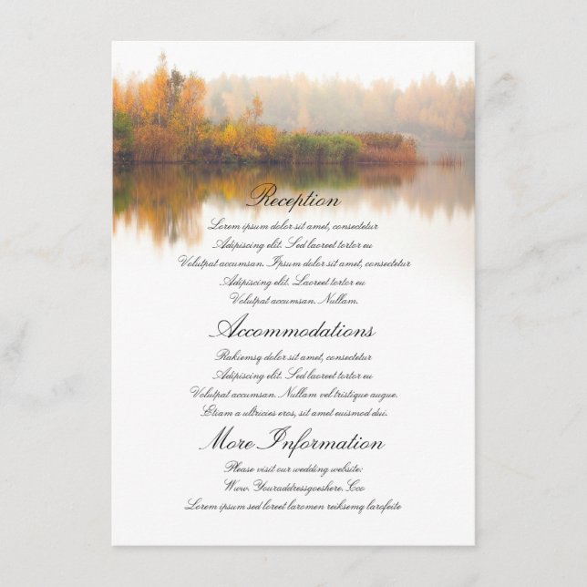 Fall Wedding Details Enclosure Card (Front)