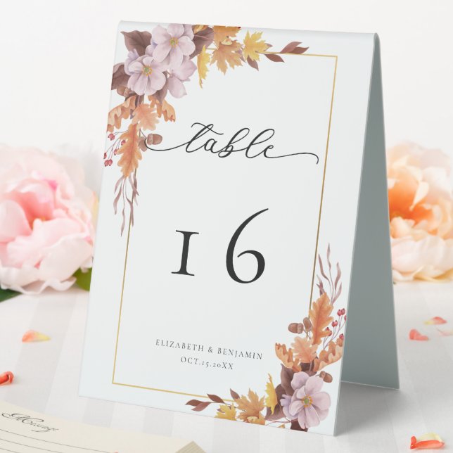 Fall Wedding Elegant Floral Gold Frame Autumn (In SItu (Wedding))