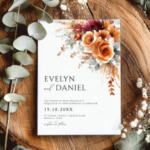 Fall Wedding Elegant Watercolor Floral