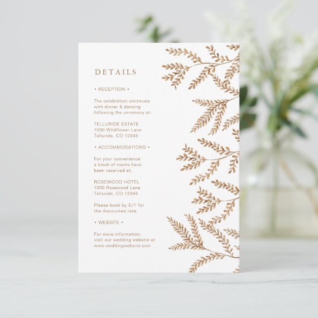 Fall Wedding Enclosure Card (Standing Front)