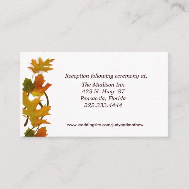 Fall Wedding enclosure cards (Front)