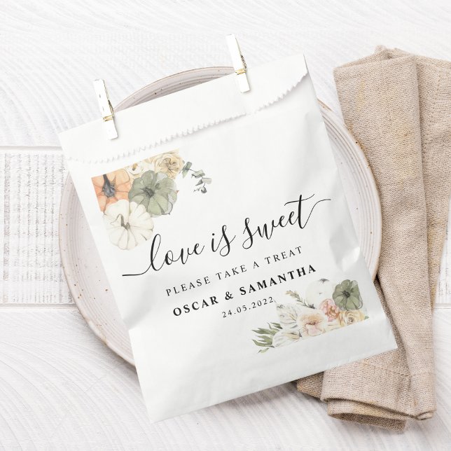 Fall Wedding Favour Bag | Watercolor Pumpkins (Creator Uploaded)