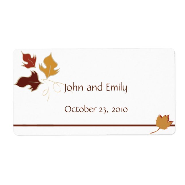Fall Wedding Favour Labels (Front)