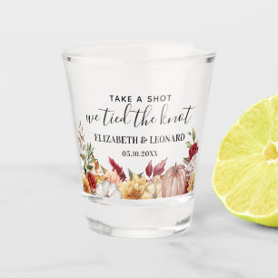 Fall wedding favour take a shot shot glass