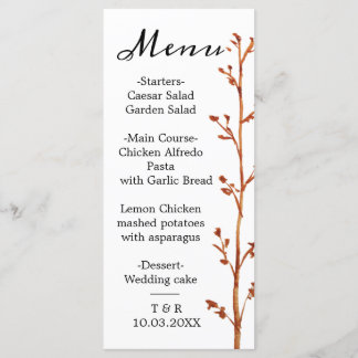 Fall wedding Flat Menu