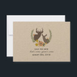 Fall Wedding Floral Deer Save The Date<br><div class="desc">A wedding save the date featuring orange and yellow flowers and greenery arranged around the busts of a buck and doe.  Personalise the text.</div>