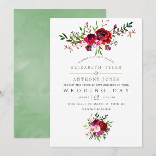 Fall Wedding Floral Invitation
