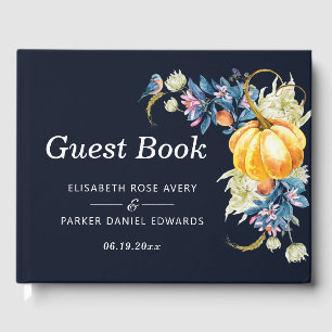 Fall Wedding Floral Pumpkin Guest Book