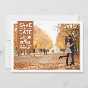Fall Wedding Frame Save the Date Announcement