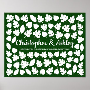 Fall Wedding Guestbook Alternative 75 Guests Leaf