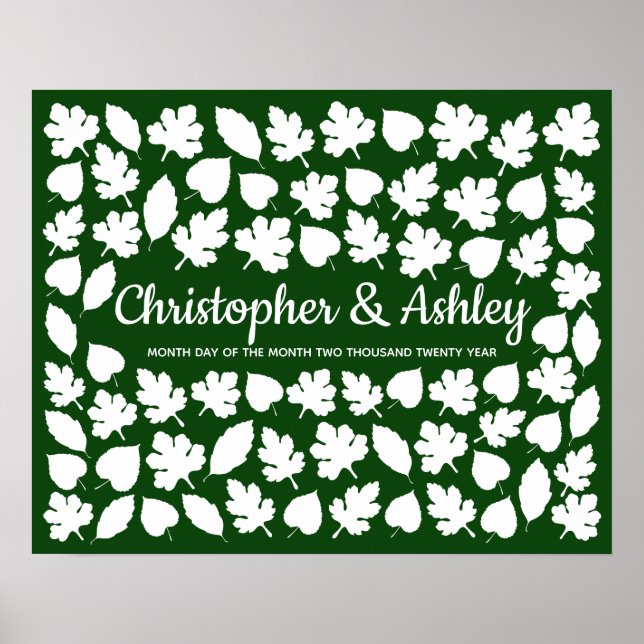 Fall Wedding Guestbook Alternative 75 Guests Leaf (Front)