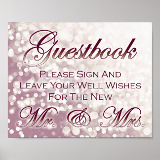 Fall Wedding Guestbook Sign - Champagne and Wine