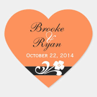 Fall Wedding Heart Sticker