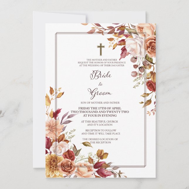 Fall Wedding Invitation (Front)