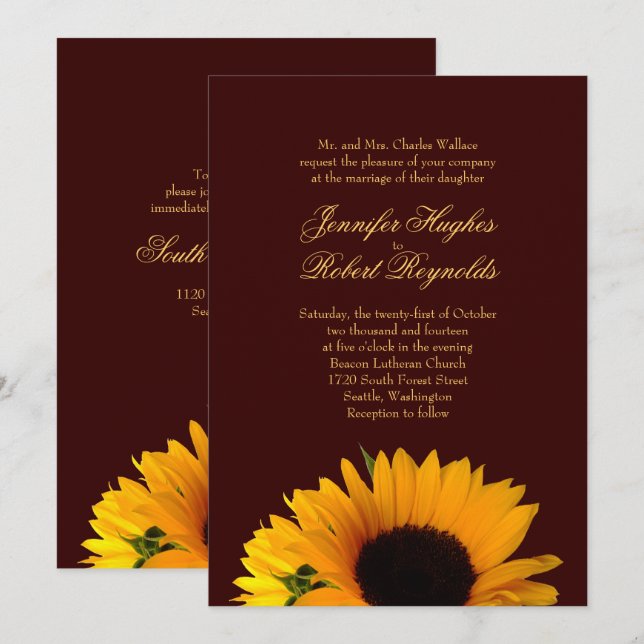 Fall Wedding Invitation (Front/Back)