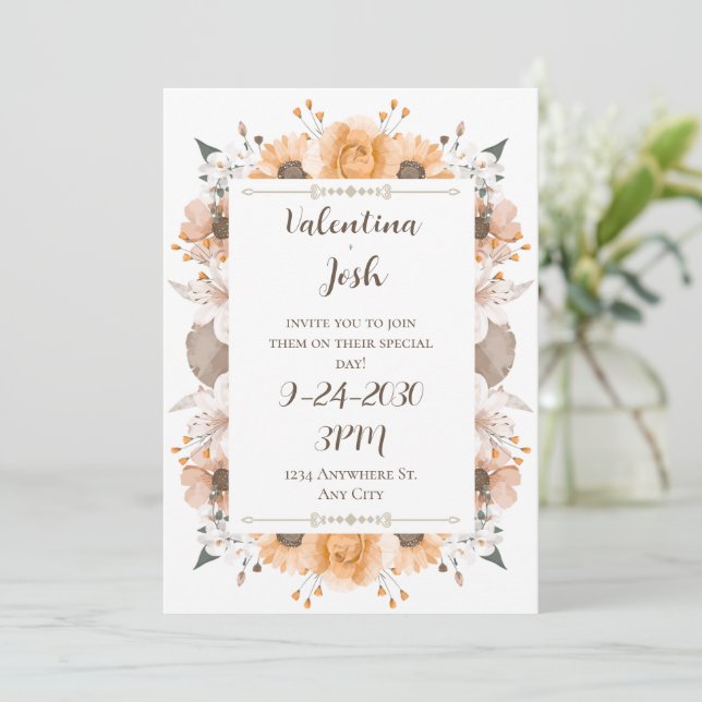 Fall Wedding Invitation  (Standing Front)