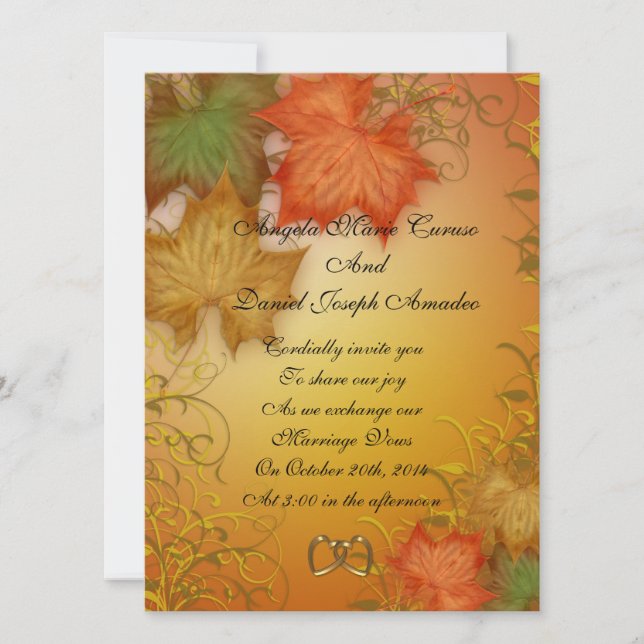 Fall wedding Invitation (Front)