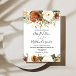 fall wedding invitation<br><div class="desc">Rust watercolor floral wedding invitation</div>