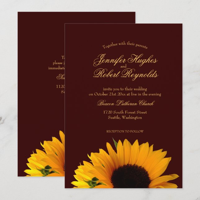 Fall Wedding Invitation (Front/Back)