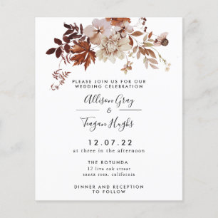 Fall Wedding Invitation Budget Flyer