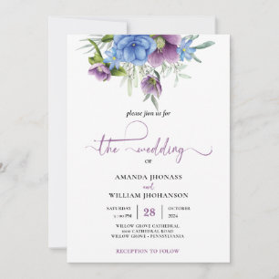 Fall Wedding Invitation mauve Modern Script