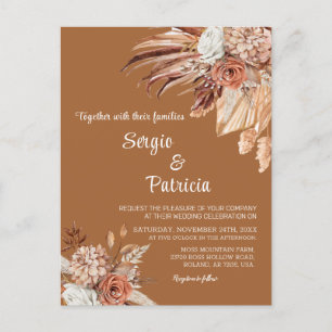 Fall wedding Invitation Template Postcard