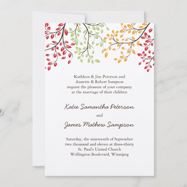 Fall Wedding Invites (Front)