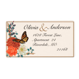 Fall Wedding Ivory Floral Monarch Butterfly