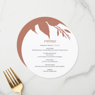 Fall Wedding Menus Simple Orange Leaves
