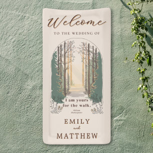 Fall Wedding Modern Rustic Elegant Forest Welcome Banner