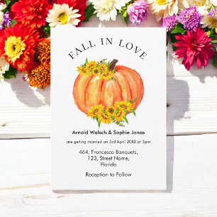 Fall Wedding Orange Pumpkin  Invitation