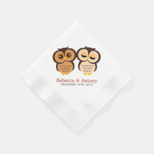 Fall Wedding Owls Napkin