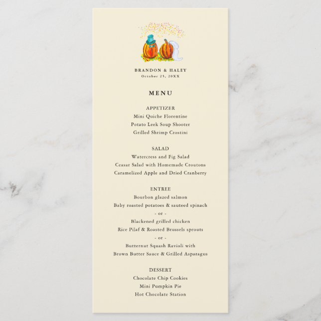 Fall Wedding Pumpkins Menu (Front)