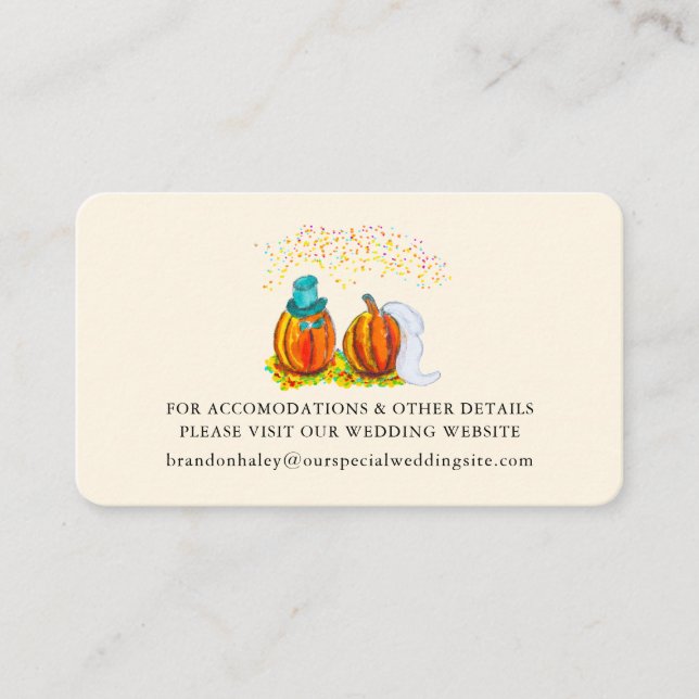 Fall Wedding Pumpkins Website Enclosure Card (Front)