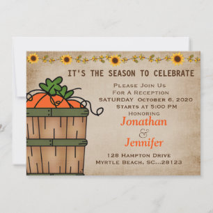 Fall Wedding  Reception Invitation